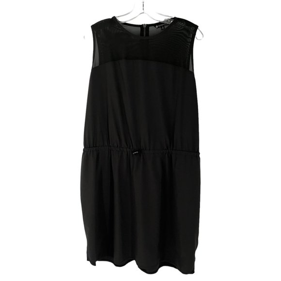 Athleta Sol Dark Gray Sleeveless Featherweight Stretch Mesh Inset Dress 16